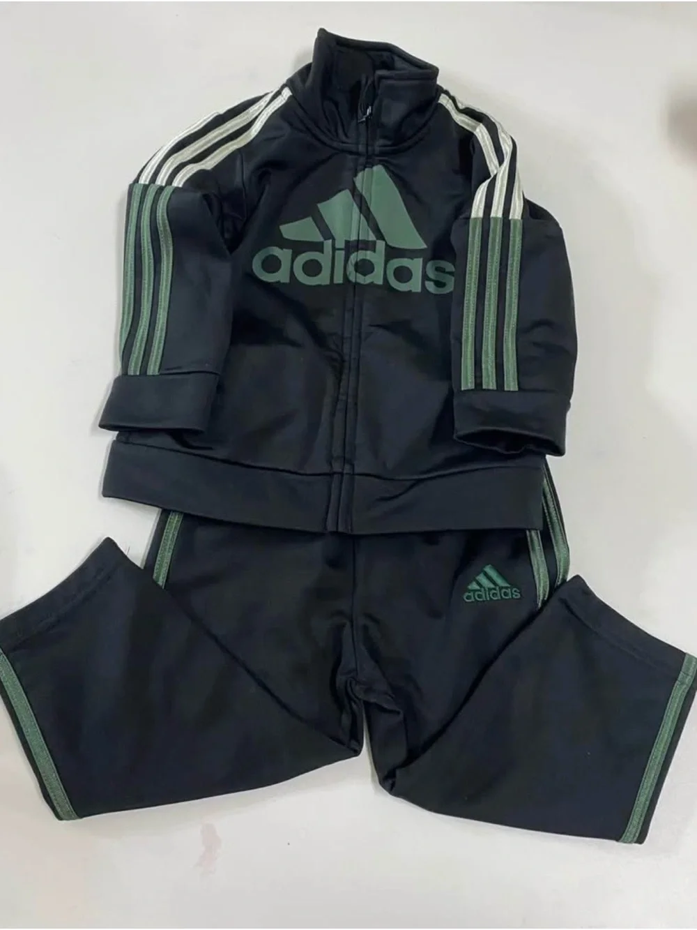 adidas Black & Green Kids Track Pants